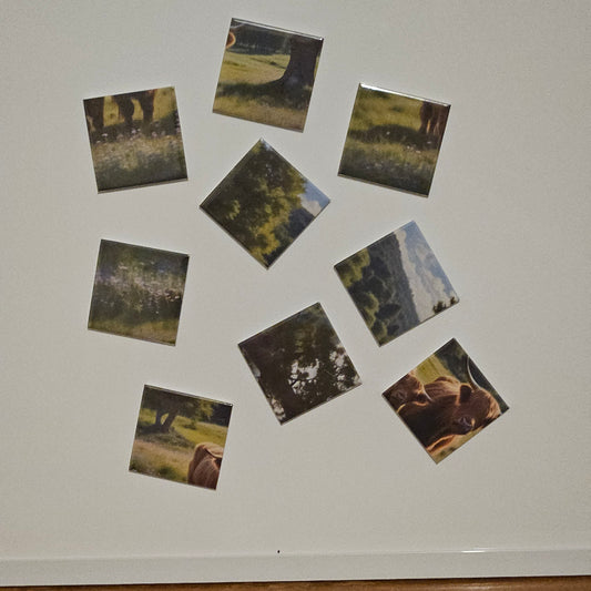 Highland Harmony Puzzle Magnet Set – 9-Piece Scenic Collage