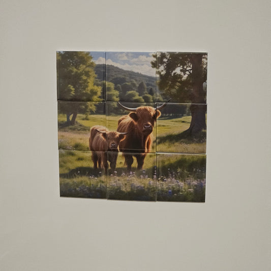 Highland Harmony Puzzle Magnet Set – 9-Piece Scenic Collage